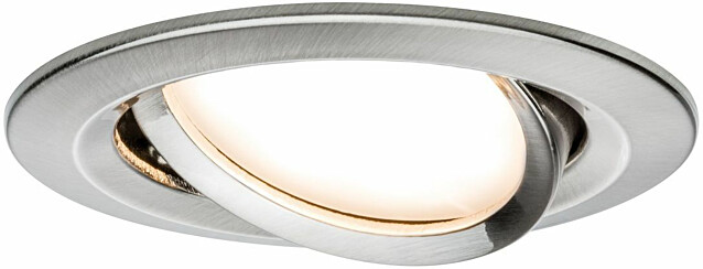 Upotettava LED-valaisin Paulmann Nova Plus Coin, Smart Home Zigbee 3.0, Ø84mm, 2700K, himmennettävä, harjattu rauta
