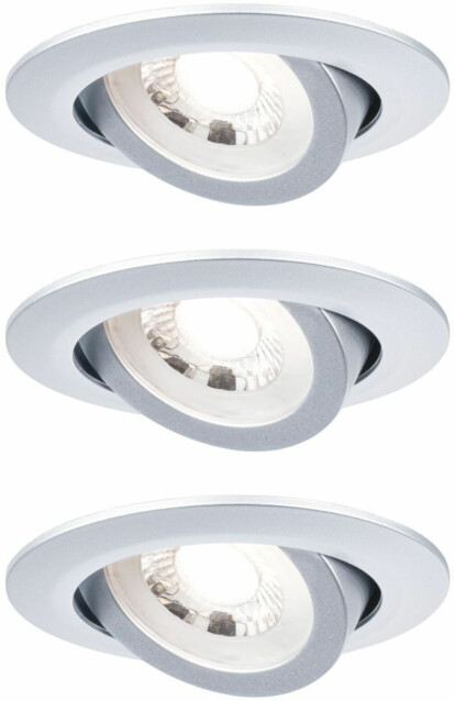 Upotettava LED-valaisin Paulmann, 3kpl, Ø82mm, 4,8W, 50lm, 3000K, himmennettävä, mattakromi