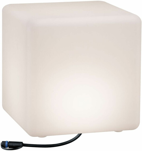 LED-ulkovalaisin Paulmann Plug & Shine Cube, IP67, 3000K, valkoinen
