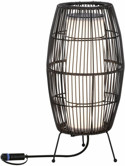 LED-ulkovalaisin Paulmann Plug & Shine Basket, 40cm, IP44, 3000K, ruskea