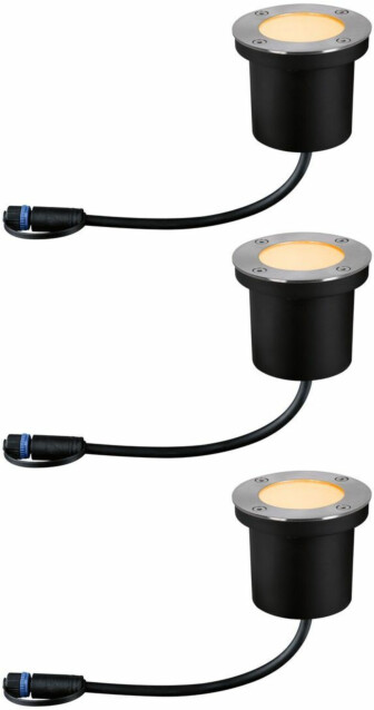 LED-terassivalaisinsarja Paulmann Plug & Shine Floor, IP67, 2200K, 3x4.5W, antrasiitti