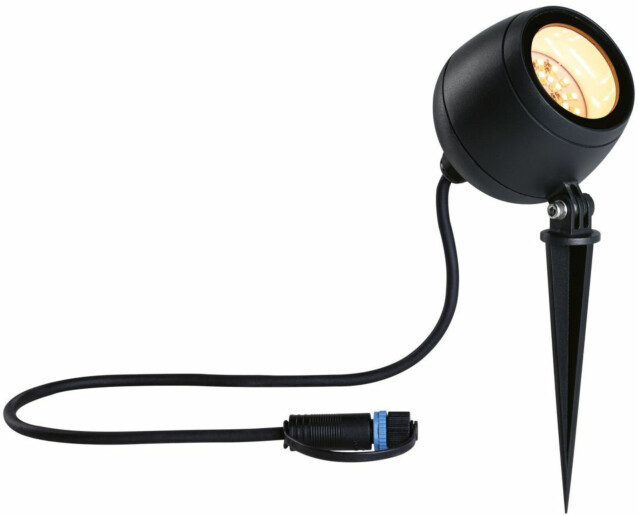 LED-puutarhaspotti Paulmann Plug & Shine Kikolo, Smart Home Zigbee 3.0, IP65, säädettävä värilämpötila, antrasiitti