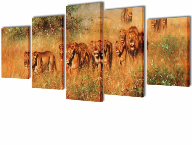 Taulusarja leijonat 100 x 50 cm_1