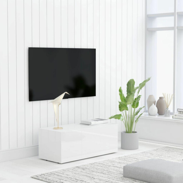Tv-taso korkeakiilto valkoinen 80x34x30 cm lastulevy_1