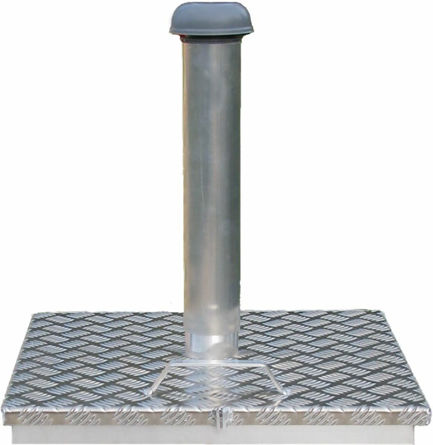 Kaivonkannen alumiininen lukittava huoltoluukku tuuletusputkella 52 x 52 cm