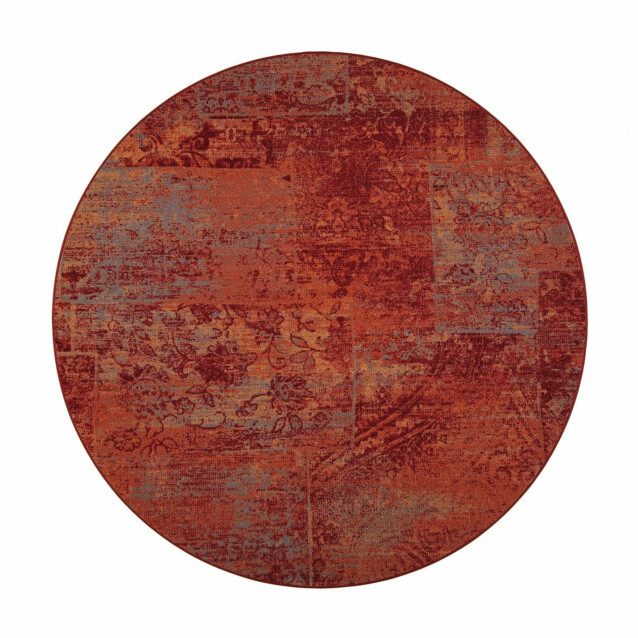 Matto VM Carpet Rustiikki mittatilaus pyöreä puna-oranssi