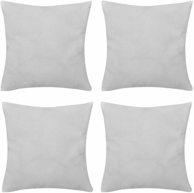 Valkoinen tyynynpäällinen 4 kpl puuvilla 50 x 50 cm_1