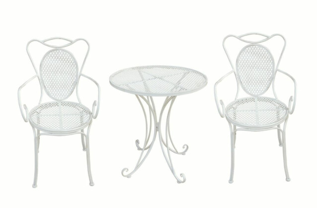 Bistro-setti Chic Garden 3 pöytä + 2 tuolia, valkoinen
