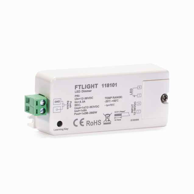 LED-himmennin/vastaanotin FTLight Perfect langaton RF 1-kanavainen 12-36VDC 8A