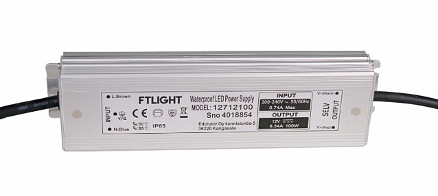 LED-vakiojännitelähde FTLight, 100W, 12V, IP65