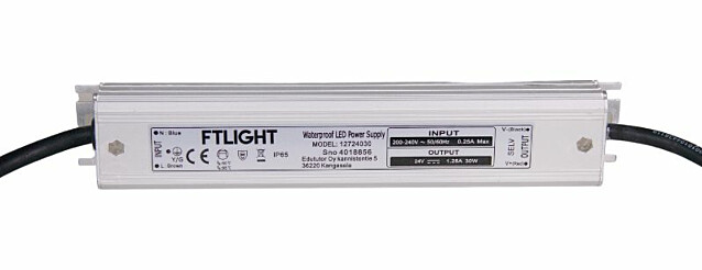 LED-vakiojännitelähde FTLight, 30W, 24V, IP65