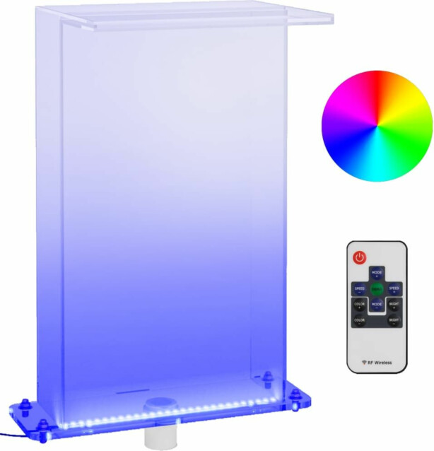 Uima-altaan suihkulähde RGB LED-valoilla, akryyli, 51cm