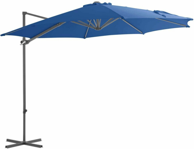 Riippuva aurinkovarjo teräspylväällä, taivaansininen, 300cm