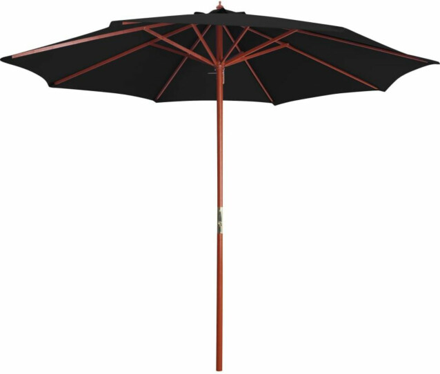 Aurinkovarjo, puurunko, 300x258cm, musta