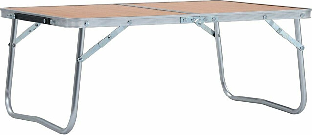 Kokoontaitettava retkipöytä, ruskea, alumiini, 60x40cm