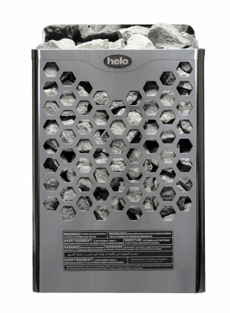 Sähkökiuas Helo Hanko 80 STJ, 8kW, 8-12m³, kiinteä ohjaus, kromi