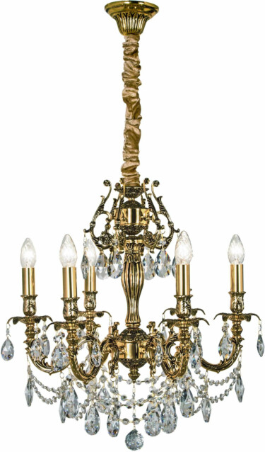 Kattokruunu Aneta Versailles 6-osainen K9-kristalli kulta