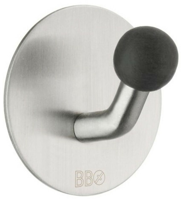 Koukku Smedbo B design tarrakiinnitteinen kiiltävä/musta nuppi harjattu