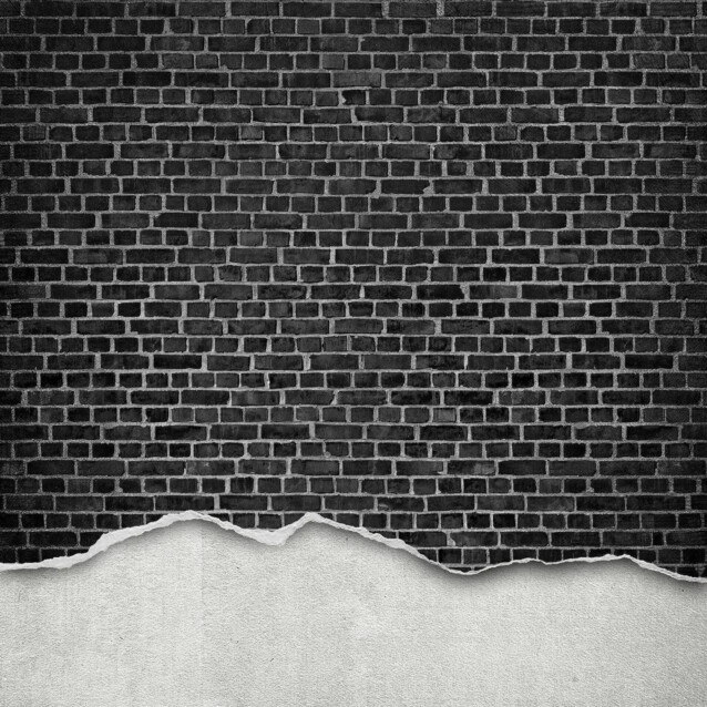 Kuvatapetti Rebel Walls Well-Worn Brick Wall Black, non-woven, mittatilaus