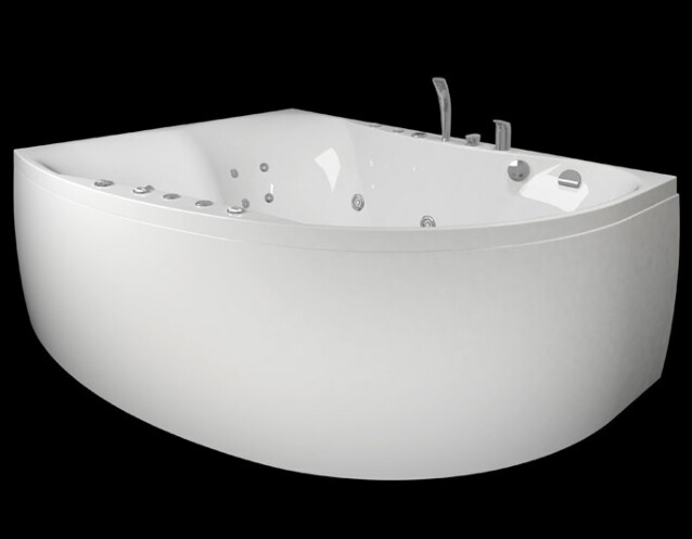Kylpyamme Westerbergs Ocean 170R Duo 2.0 akryyli valkoinen oikea