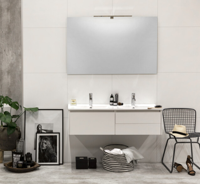 Kylpyhuonekaluste Noro Lifestyle Concept 1200duo pesualtaalla ja laatikostoilla matala