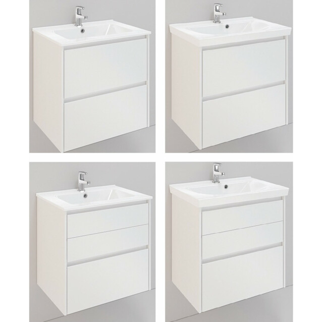 Kylpyhuonekaluste Noro Lifestyle Concept 600 pesualtaalla ja laatikostolla korkea