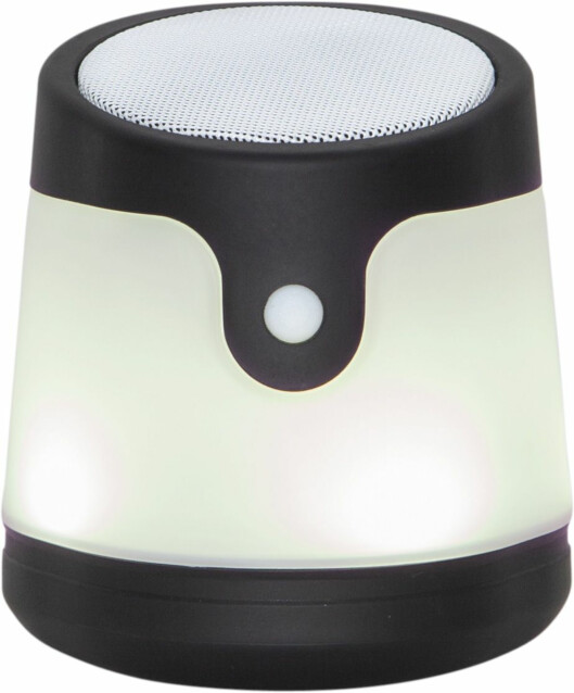 Ladattava LED-valaisin / Bluetooth-kaiutin Star Trading Voice, Ø100x110mm, valkoinen/musta