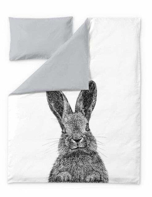 Lasten pussilakanasetti Finlayson Pupu 120x160 cm musta/valkoinen