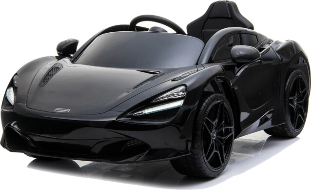 Lasten sähköauto Nordic Play McLaren 720S, 12Vn kumipintarenkaat, nahkaistuin, musta