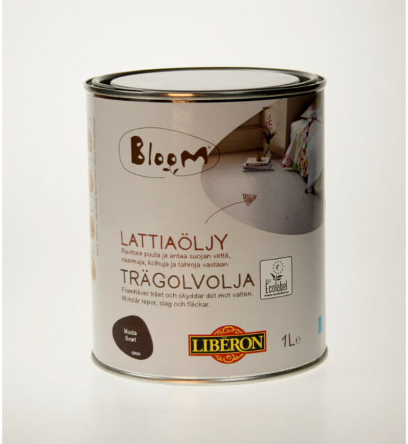 Lattiaöljy Liberon Bloom 1 l musta (066954)
