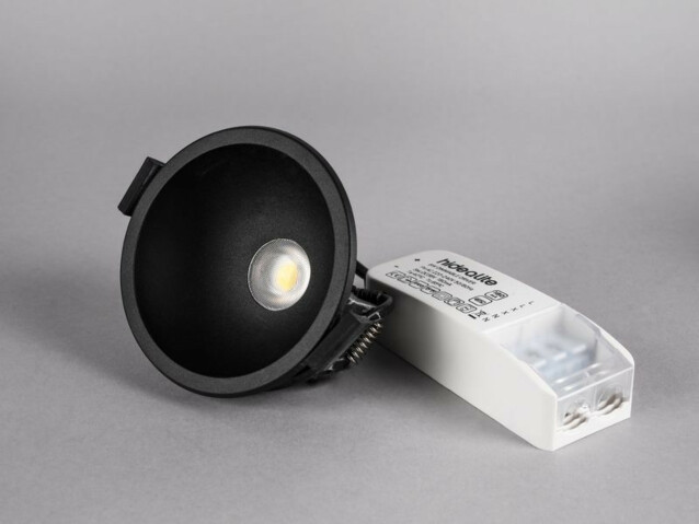 LED-alasvalo Hide-a-lite Globe G2 Recessed Tune musta