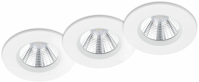 LED-alasvalosarja Trio Zagros ø85x54 mm IP65 mattavalkoinen 3 kpl