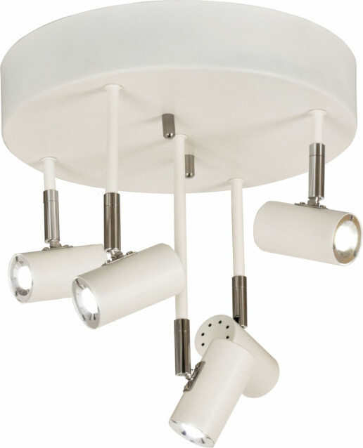 LED-kattospotti Aneta Lighting Gusto 5-osainen pyöreä himmennettävä valkoinen/kromi