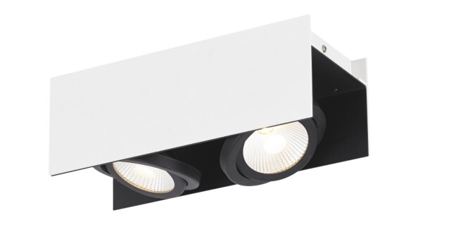 LED-kattovalaisin Eglo Vidago 2x5.4W 310x110x130 mm IP20 himmennettävä valkoinen/musta