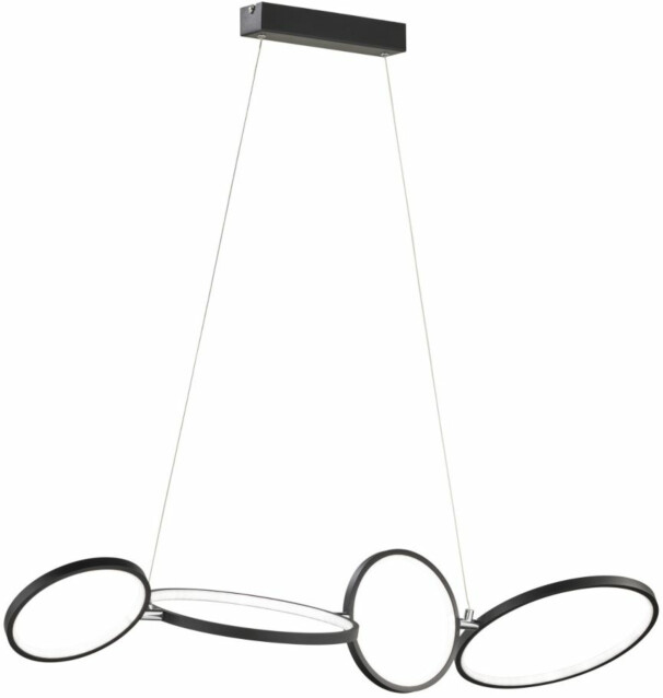 LED-riippuvalaisin Trio Rondo, 110cm, mattamusta