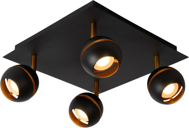 LED-spottivalaisin Lucide Binari, 4x5W, musta