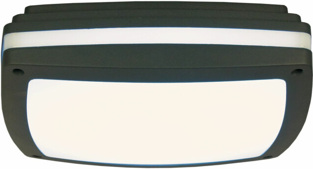 LED-ulkokattoplafondi Aneta Quadro 30x30 cm IP54 tummanharmaa/valkoinen