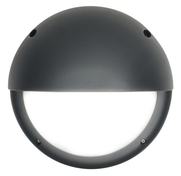 LED-ulkoseinävalaisin Airam Cestus Round Eye, 20W/840, Ø261x150mm, IP65, antrasiitti/opaali