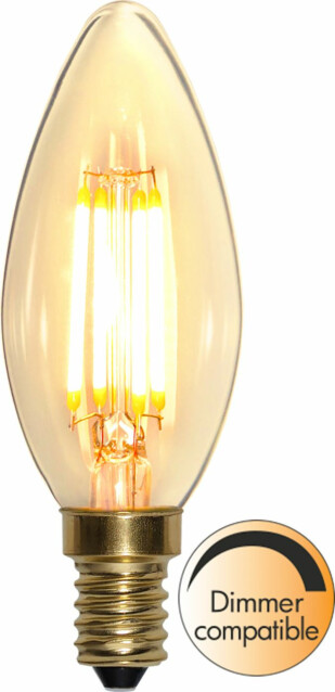 LED-kynttilälamppu Star Trading Soft Glow 353-05-1, Ø35x98mm, E14, kirkas, 4W, 2100K, 350lm
