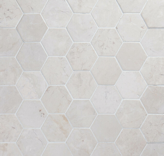 Marmorilaatta Qualitystone Hexagon White 100 x 100 mm