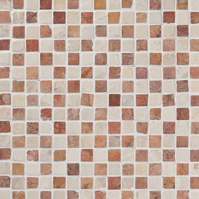 Marmorimosaiikki Qualitystone Square Terra-White verkolla 20 x 20 mm