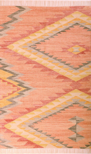 Matto Tom Tailor Vintage Zigzag Kelim, eri kokoja, marjanpunainen