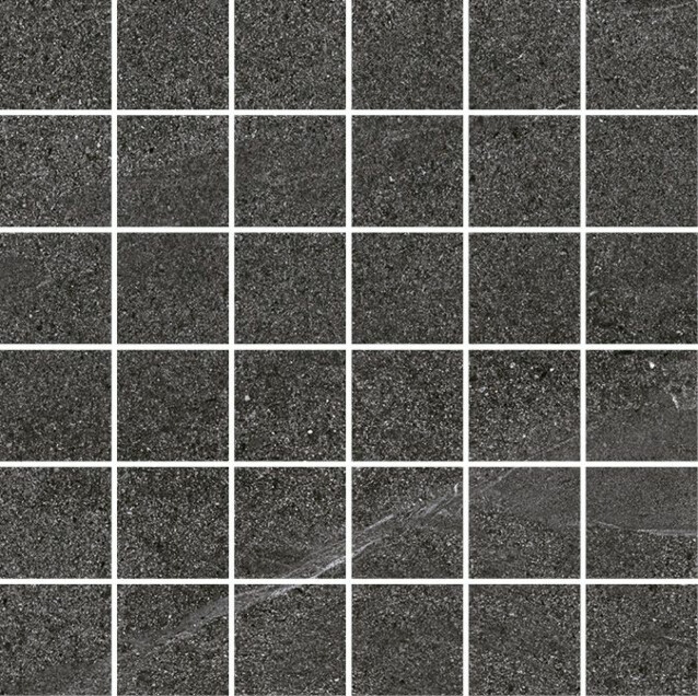 Mosaiikkilaatta Pukkila Landstone Anthracite himmeä sileä 48x48 mm