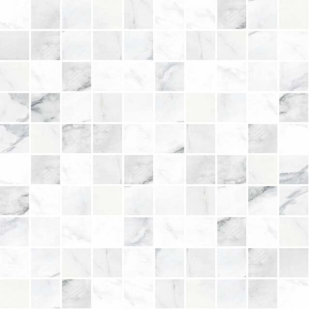 Mosaiikkilaatta Pukkila Marble Boutique Statuario White kiiltävä sileä 298x298 mm