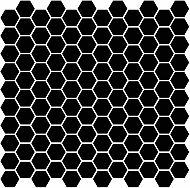 Mosaiikkilaatta Pukkila Miniworx Black Hexagon himmeä sileä 25x25 mm