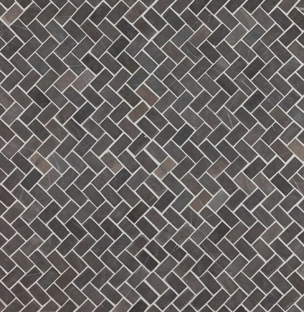 Mosaiikkilaatta Qualitystone Herringbone Grey Mini 20x40 mm