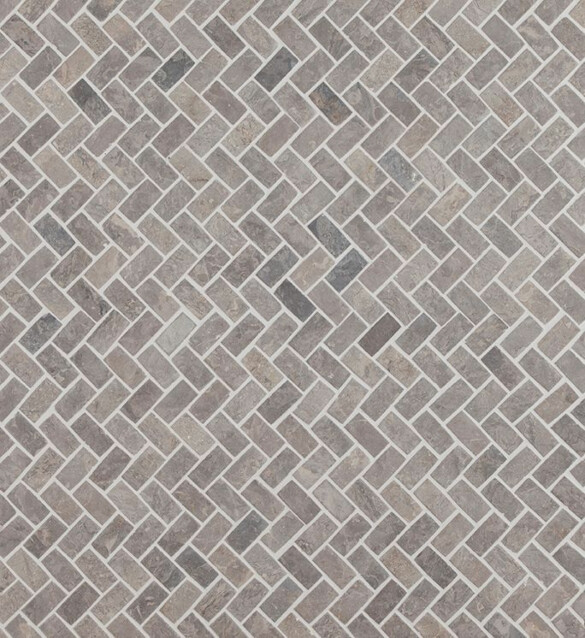 Mosaiikkilaatta Qualitystone Herringbone Light Grey Mini 20x40 mm
