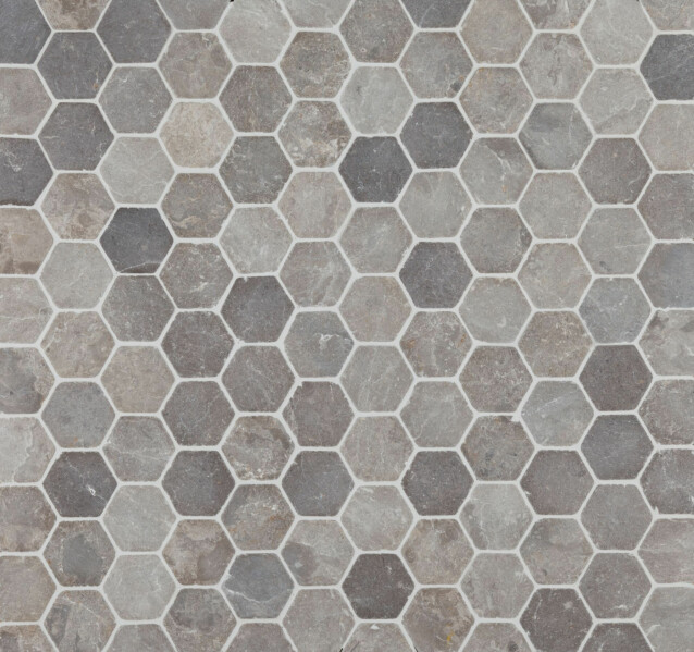 Mosaiikkilaatta Qualitystone Hexagon Light Grey 60x60 mm
