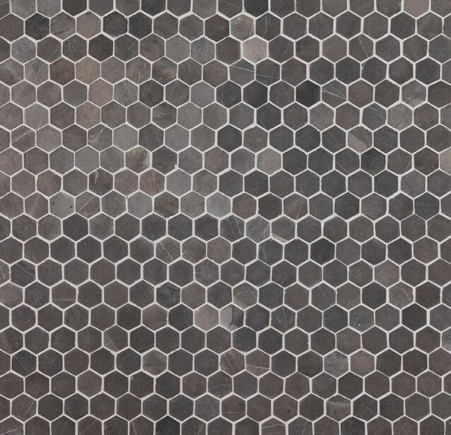 Mosaiikkilaatta Qualitystone Hexagon Mini Grey 30x30 mm