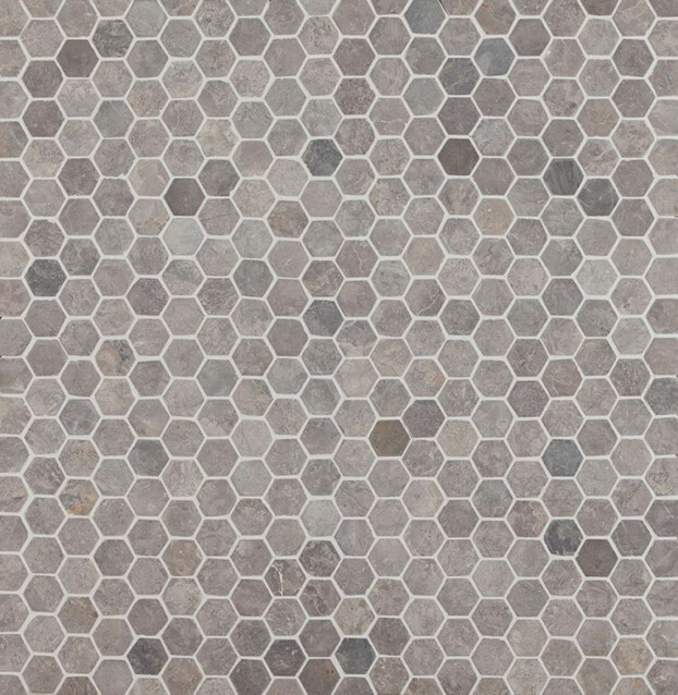 Mosaiikkilaatta Qualitystone Hexagon Mini Light Grey 30x30 mm